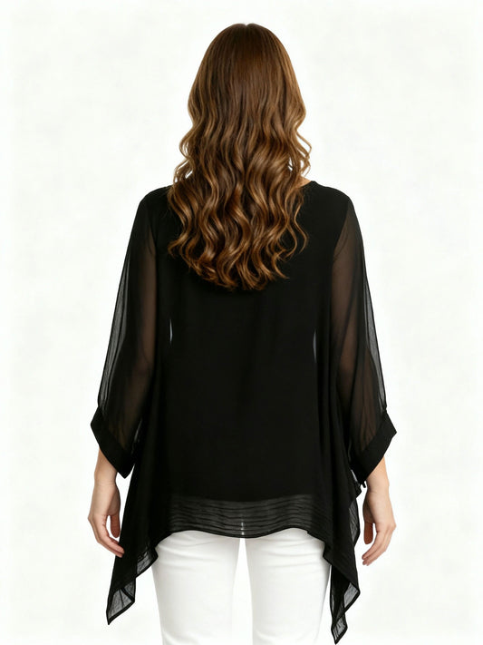 Italian Silk Top in Black