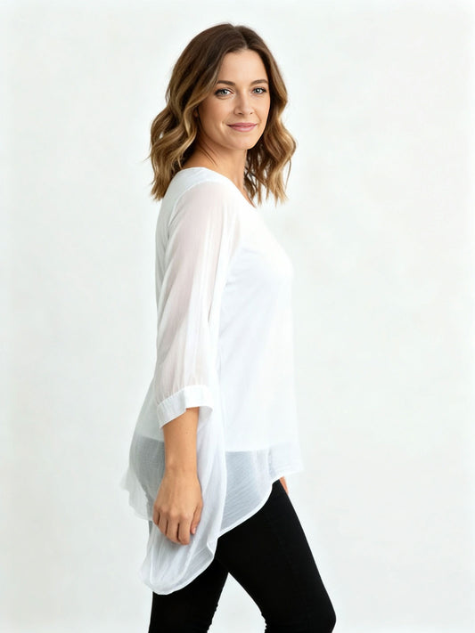 Italian Silk Top in White